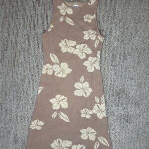 Rhythm Tan Floral Midi Dress